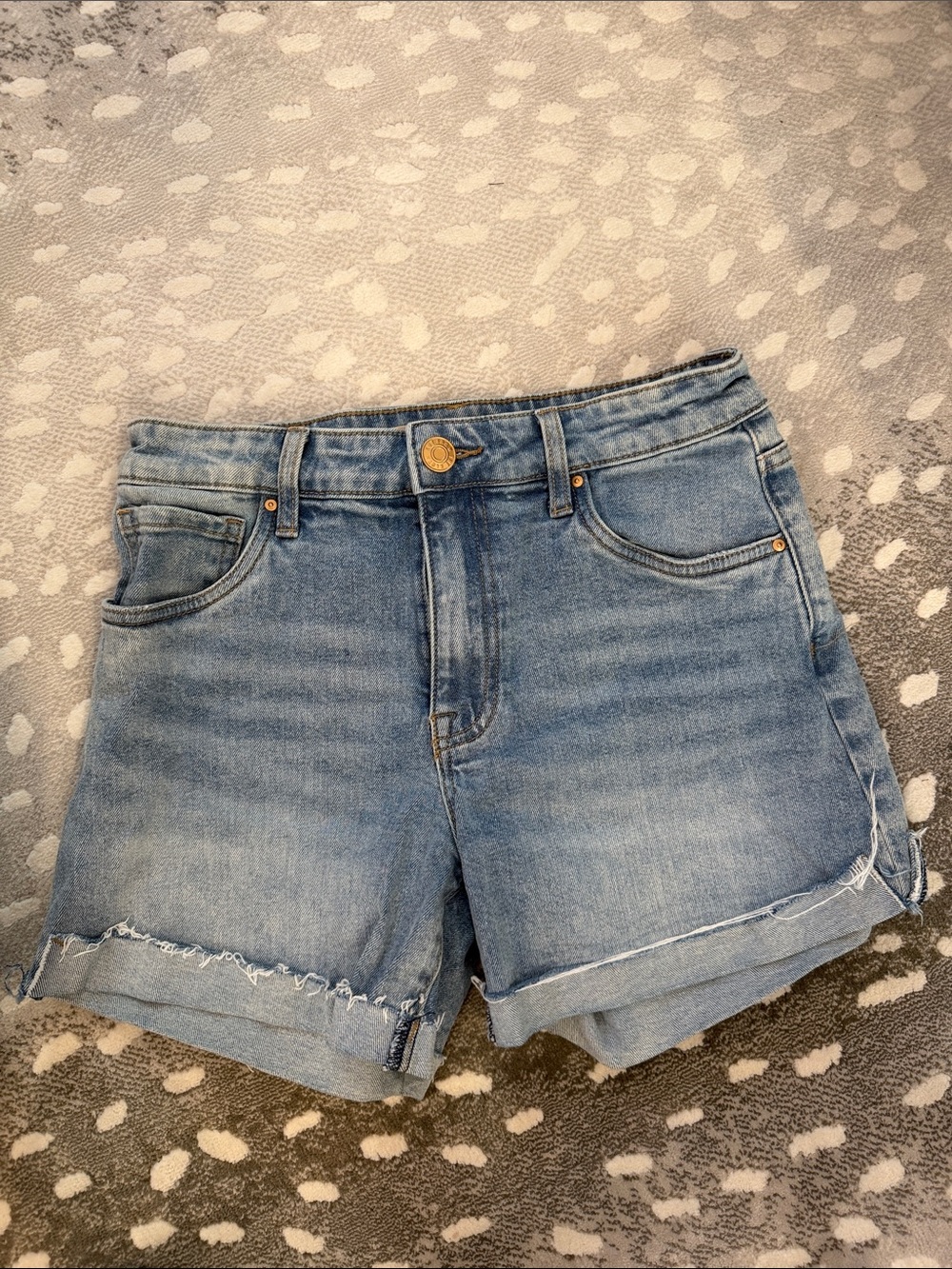 Kut from the Kloth Light Blue Rolled Hem Denim Shorts